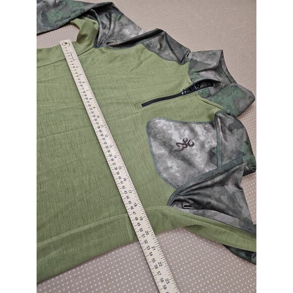 Browning Sweater Pullover Mens Large Camo Wool Blend Speed Thumbholes Hunting - Picture 6 of 9